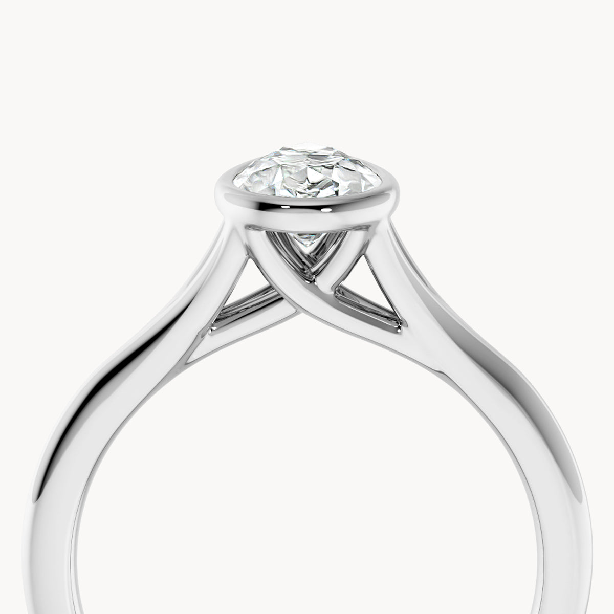 Bezel Verlobungsring Tropfen
