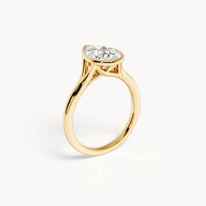 Bezel Verlobungsring Tropfen