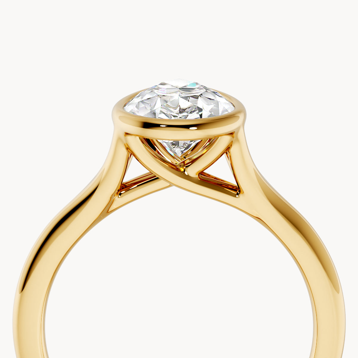 Bezel Verlobungsring Tropfen