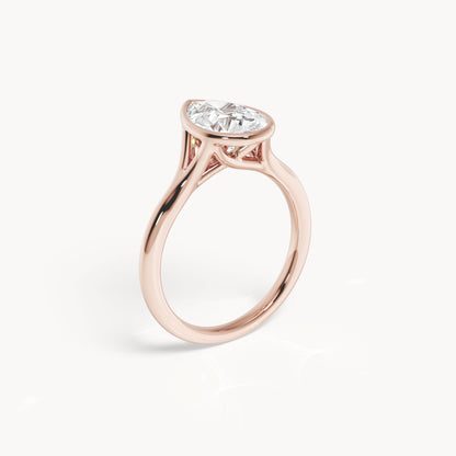 Bezel Verlobungsring Tropfen