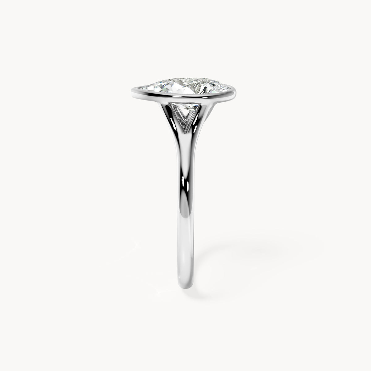 Bezel Verlobungsring Tropfen