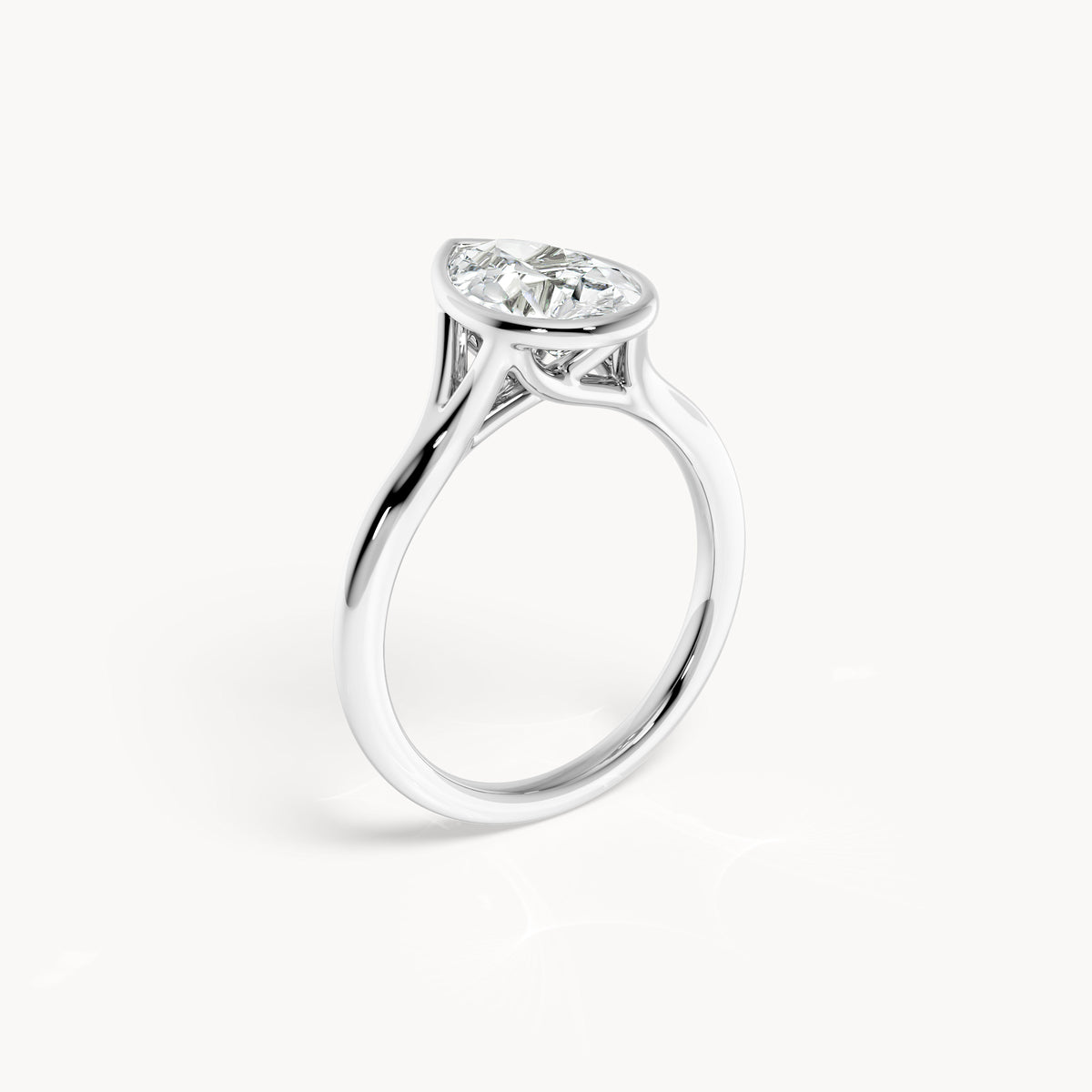 Bezel Verlobungsring Tropfen