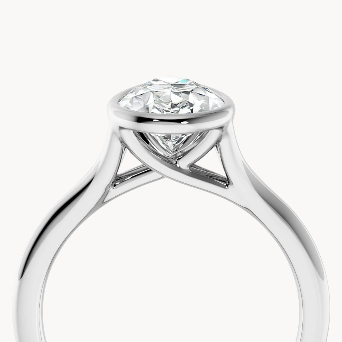 Bezel Verlobungsring Tropfen