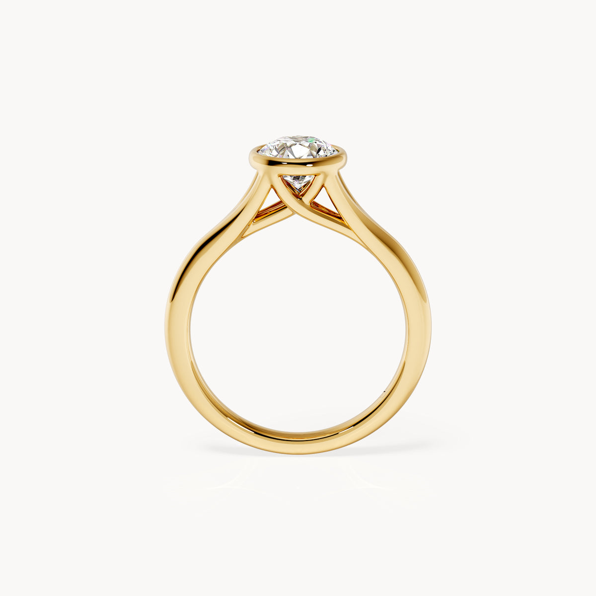 Bezel Verlobungsring Rund