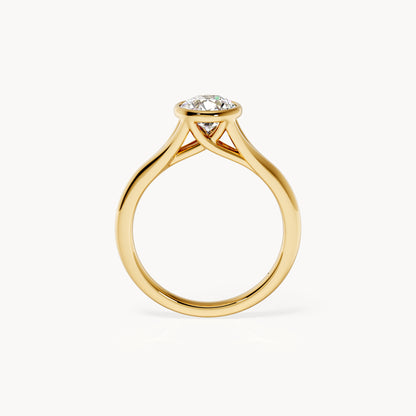 Bezel Verlobungsring Rund