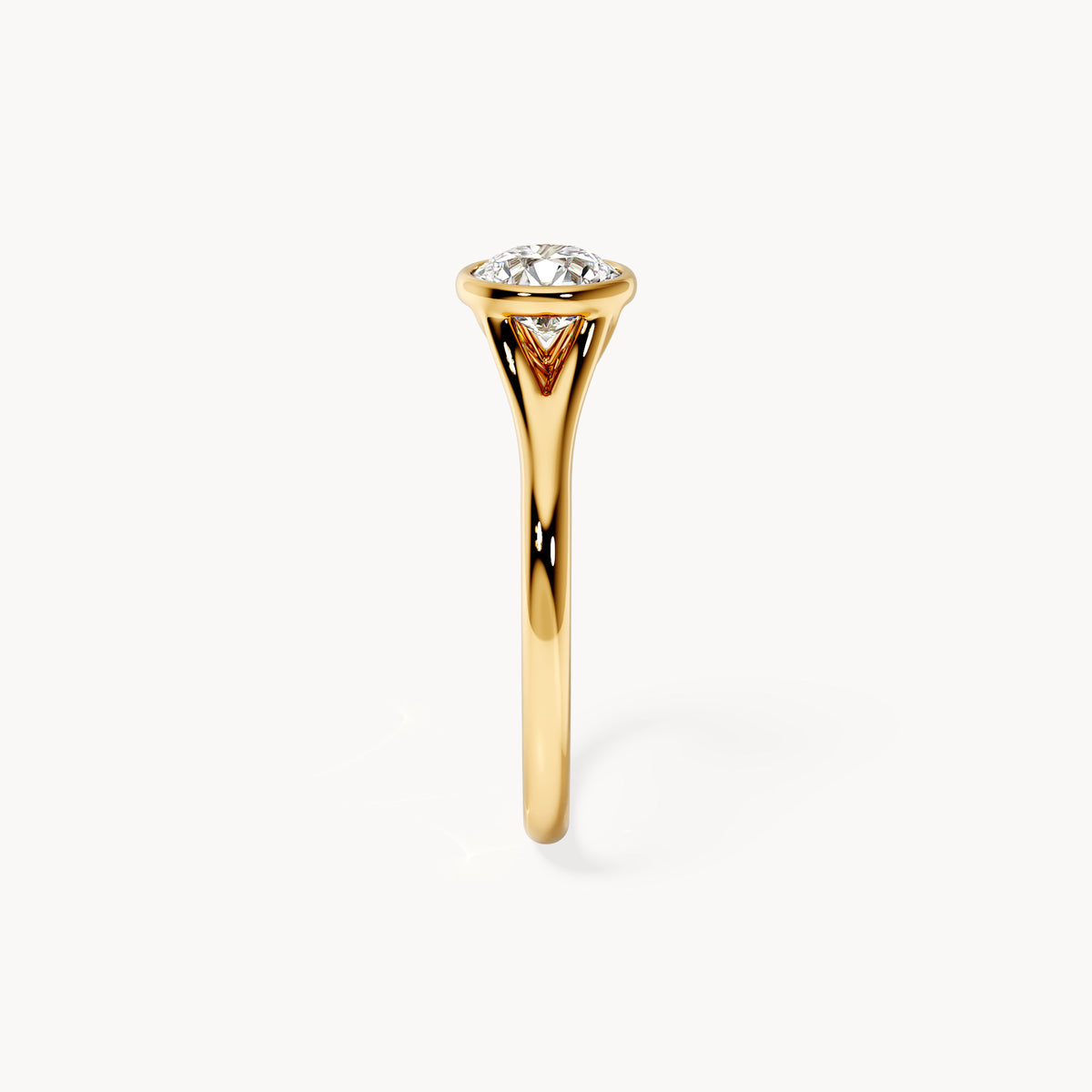 Bezel Verlobungsring Rund