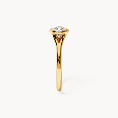 Bezel Verlobungsring Rund