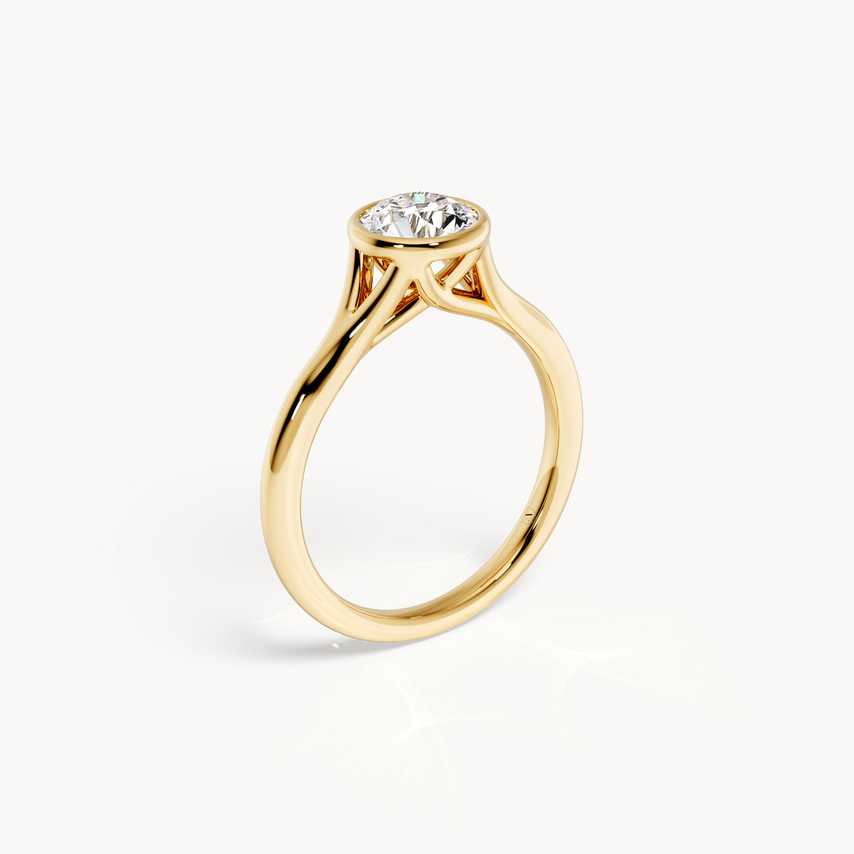 Bezel Verlobungsring Rund
