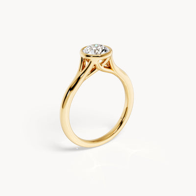 Bezel Verlobungsring Rund
