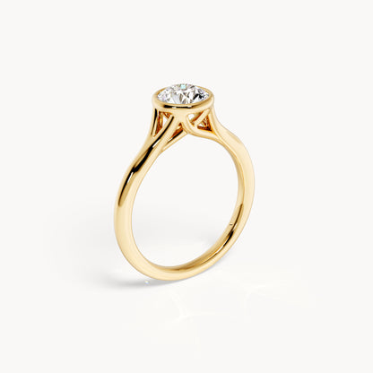 Bezel Verlobungsring Rund