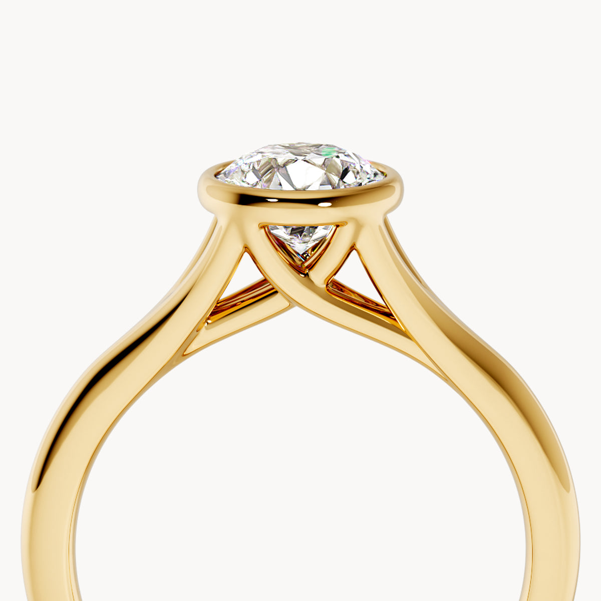 Bezel Verlobungsring Rund