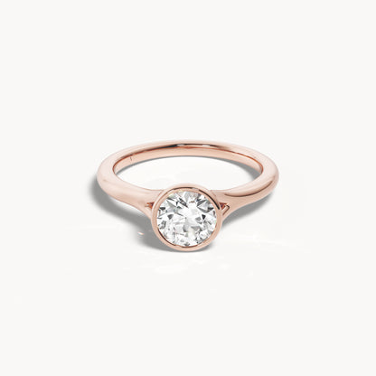 Bezel Verlobungsring Rund
