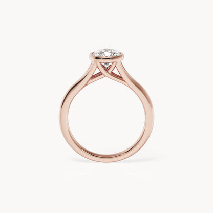 Bezel Verlobungsring Rund