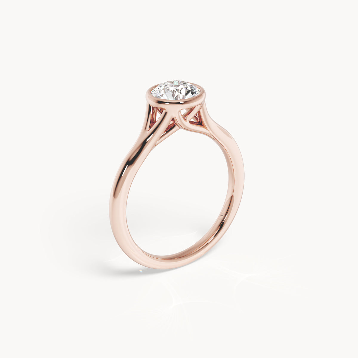 Bezel Verlobungsring Rund