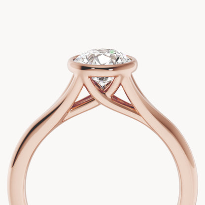Bezel Verlobungsring Rund