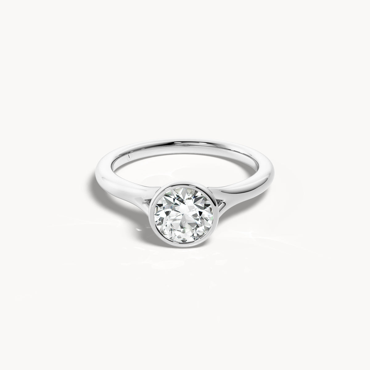 Bezel Verlobungsring Rund