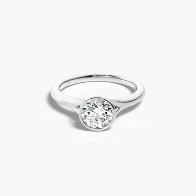 Bezel Verlobungsring Rund