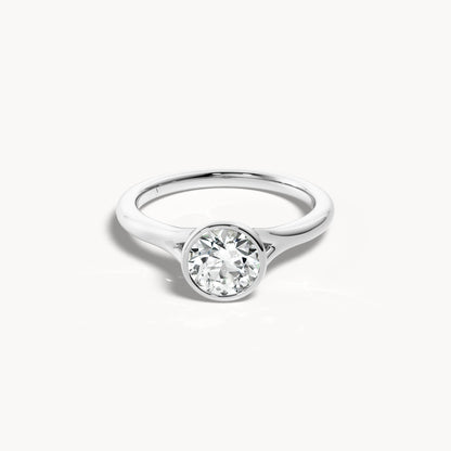 Bezel Verlobungsring Rund