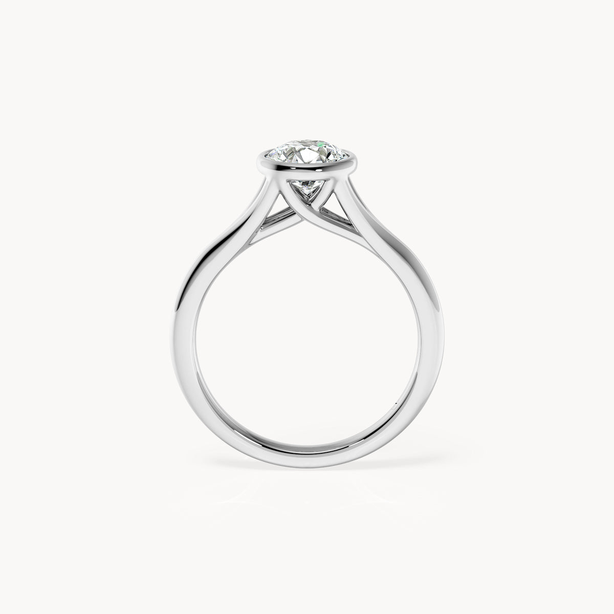 Bezel Verlobungsring Rund