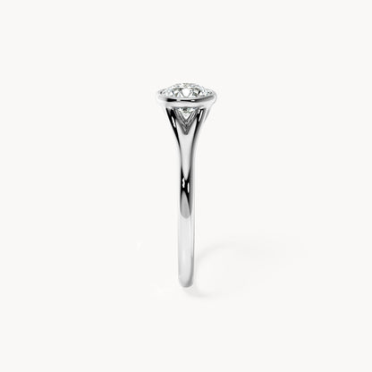 Bezel Verlobungsring Rund