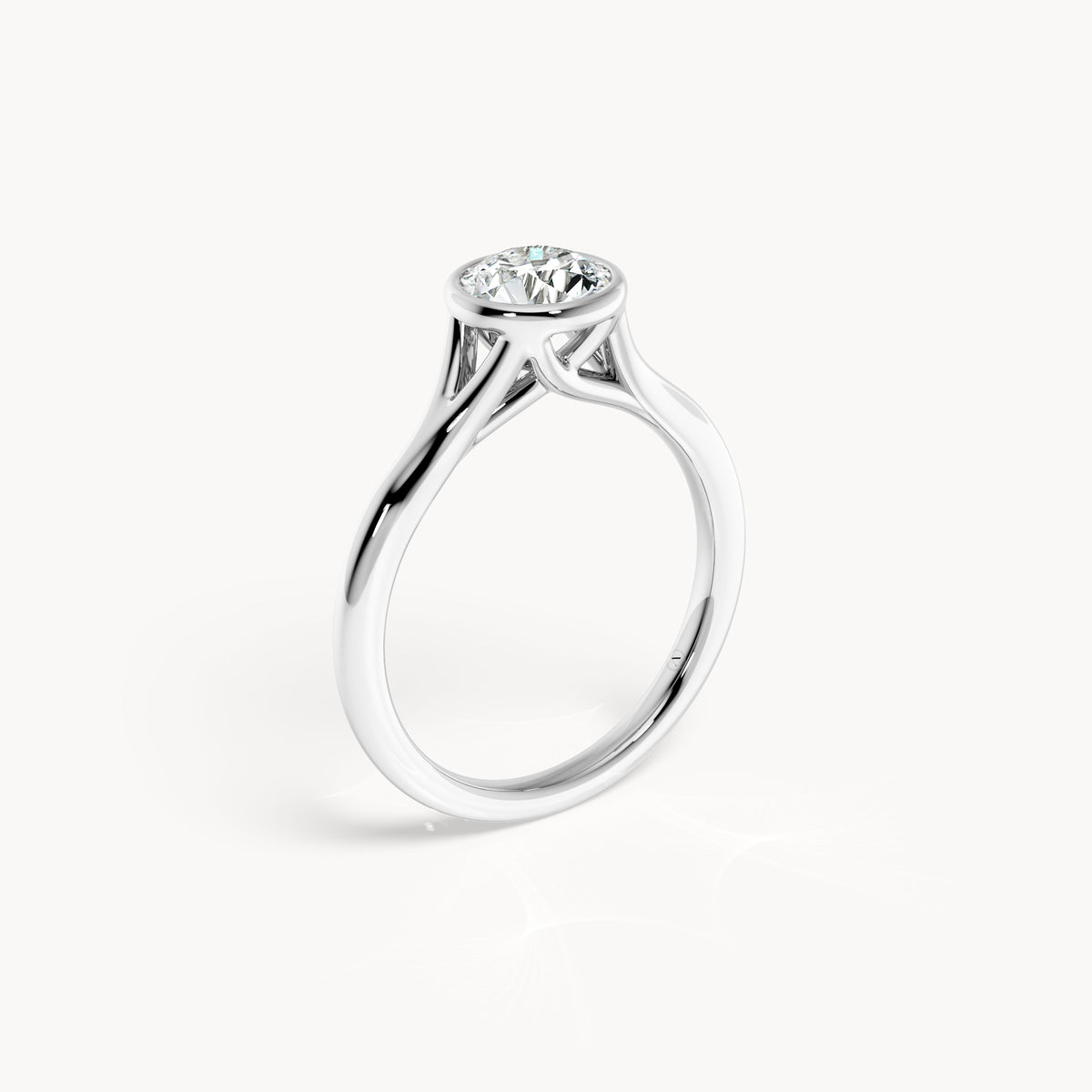 Bezel Verlobungsring Rund