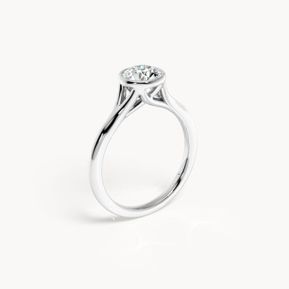 Bezel Verlobungsring Rund
