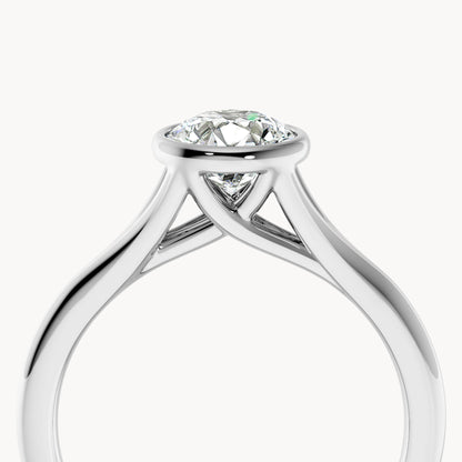 Bezel Verlobungsring Rund