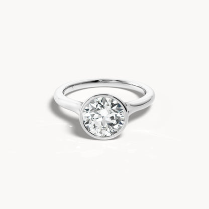 Bezel Verlobungsring Rund