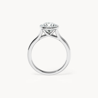 Bezel Verlobungsring Rund