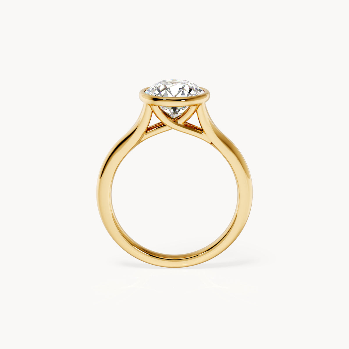 Bezel Verlobungsring Rund