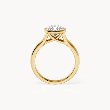 Bezel Verlobungsring Rund