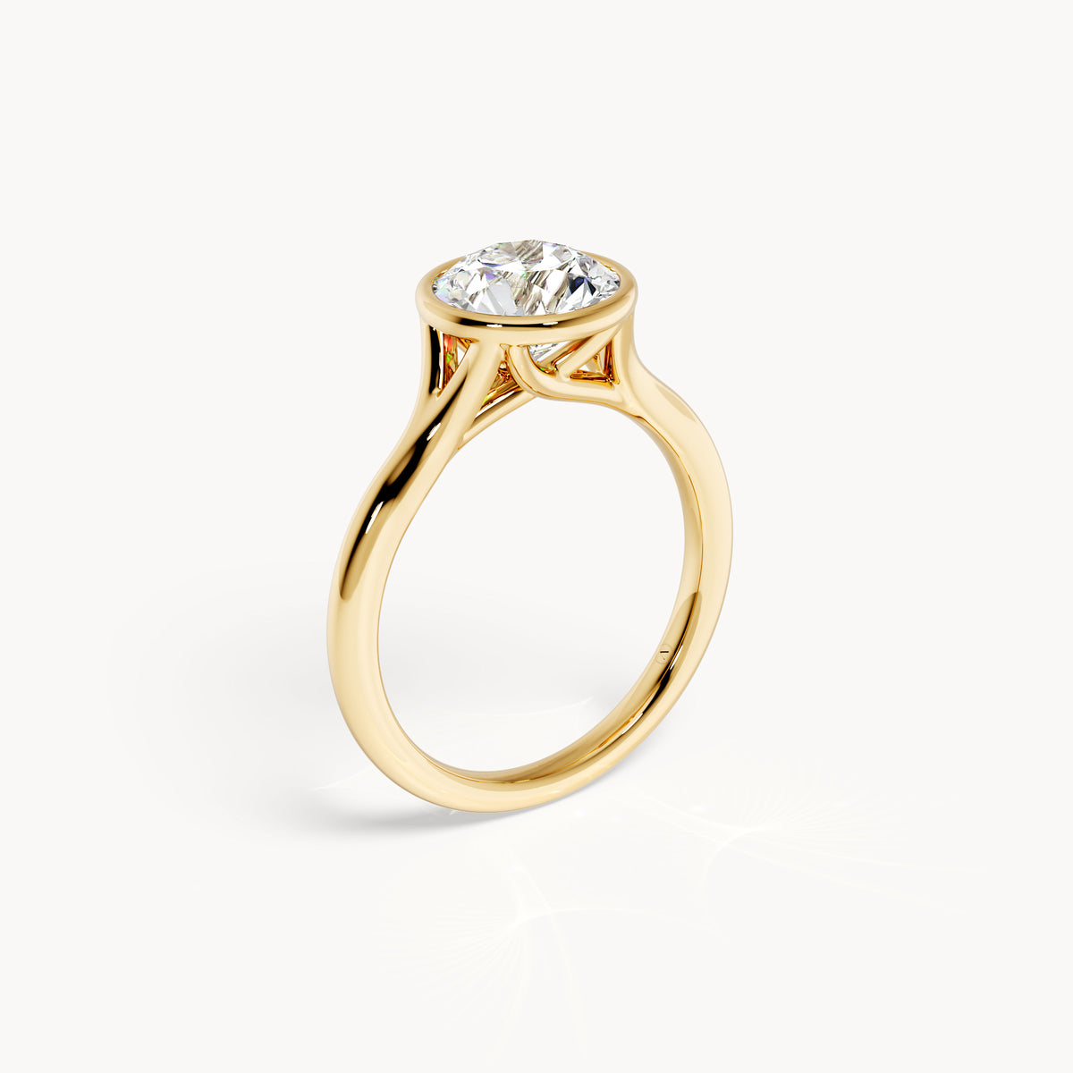 Bezel Verlobungsring Rund
