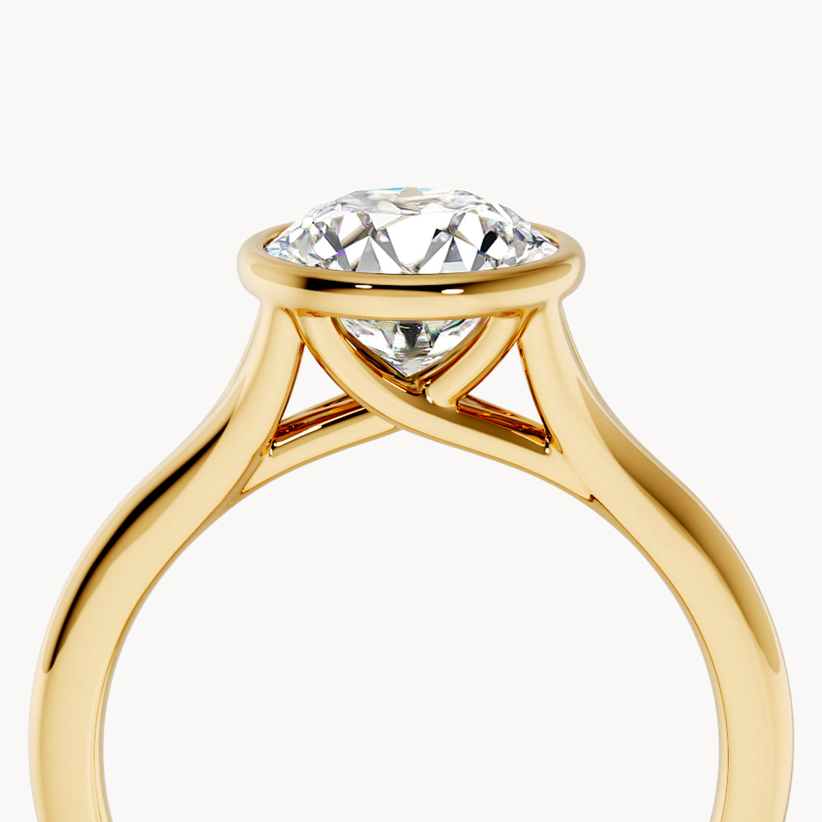 Bezel Verlobungsring Rund