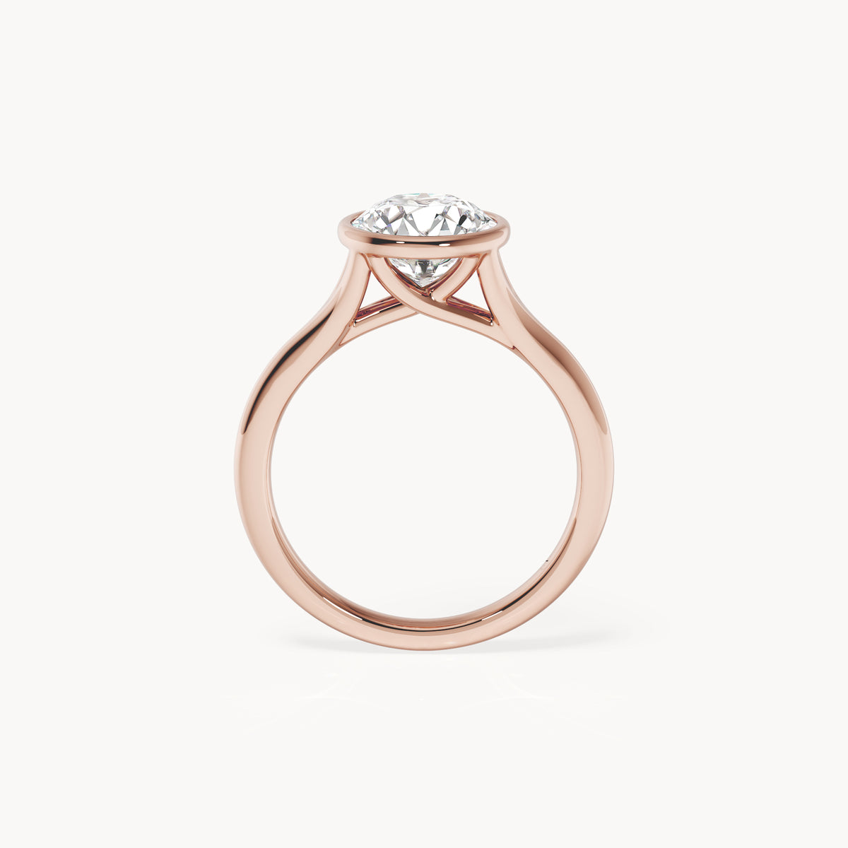 Bezel Verlobungsring Rund