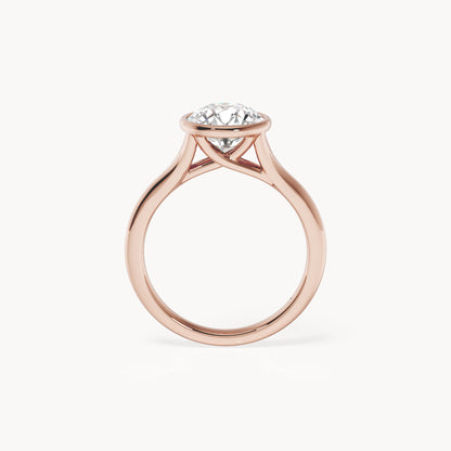 Bezel Verlobungsring Rund