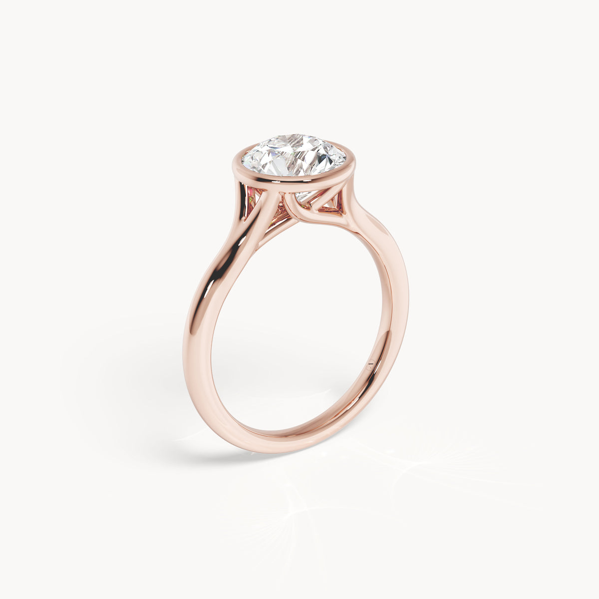 Bezel Verlobungsring Rund
