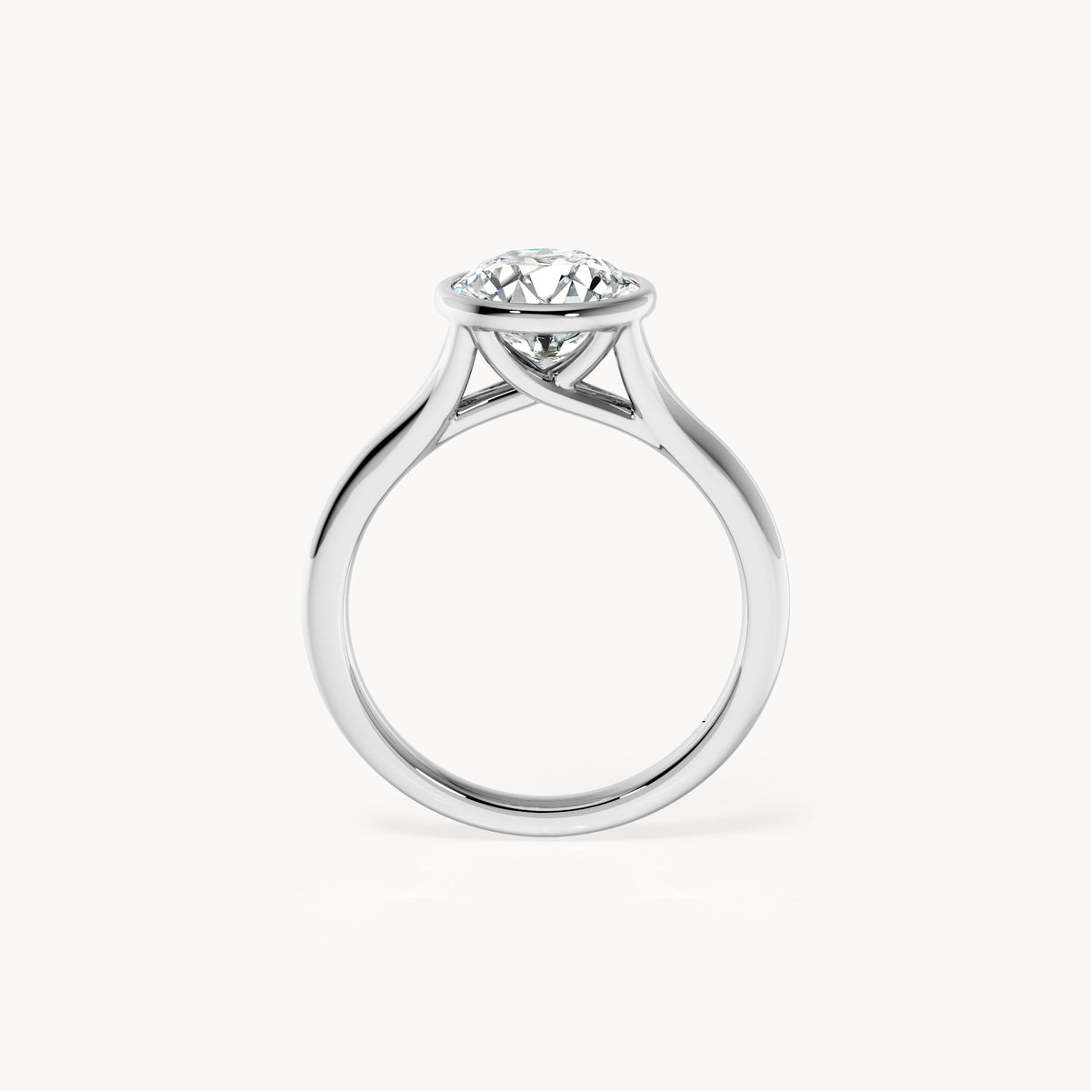 Bezel Verlobungsring Rund