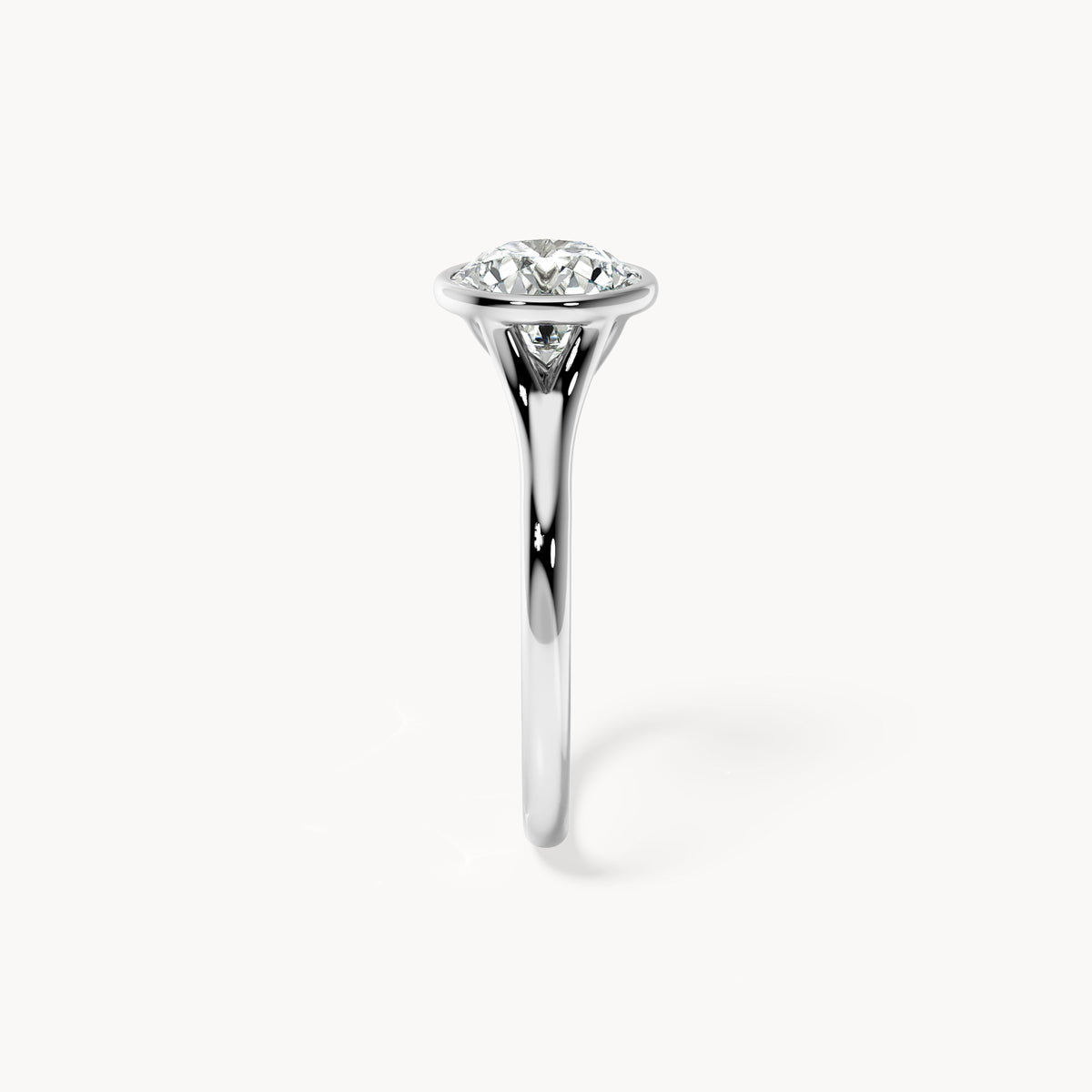 Bezel Verlobungsring Rund