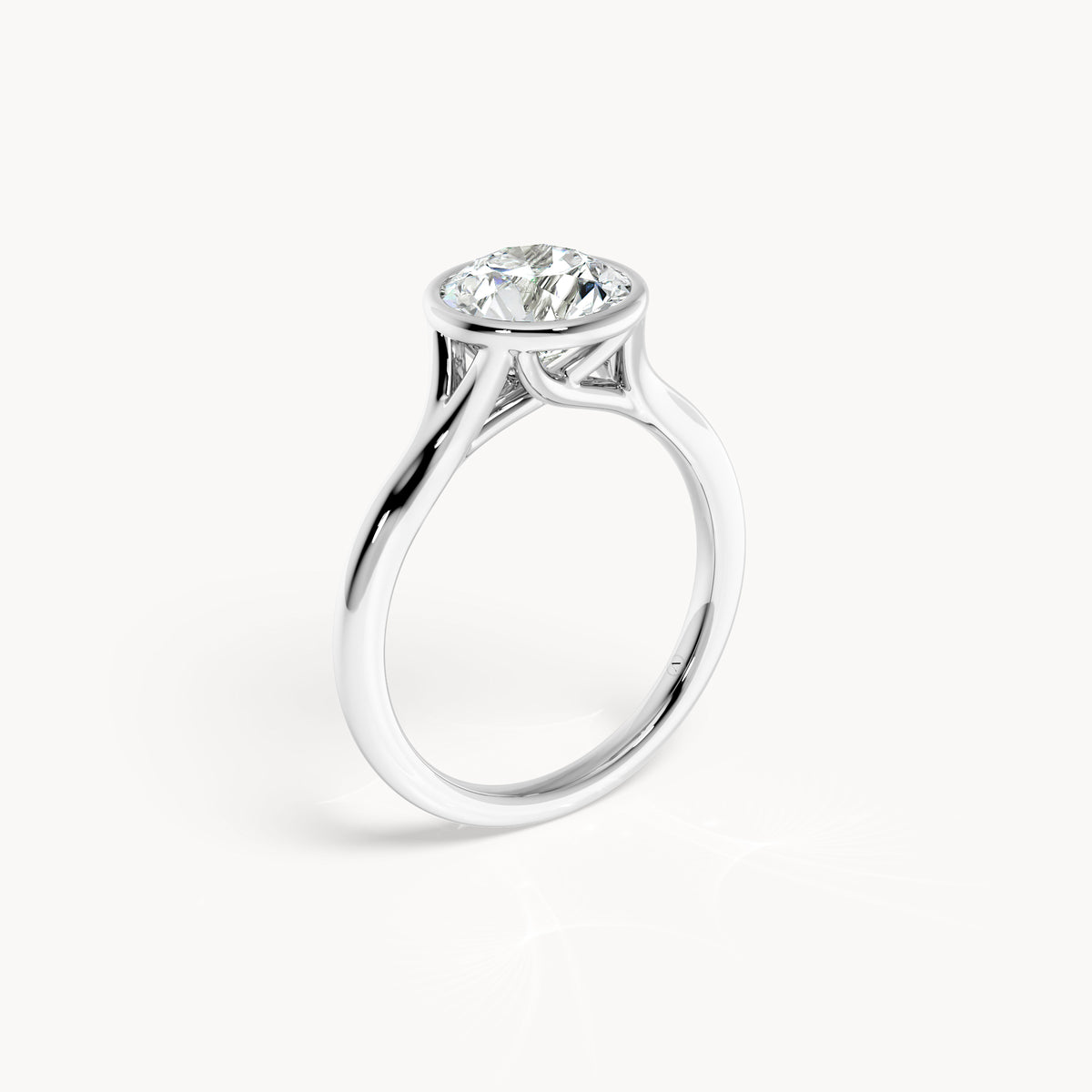 Bezel Verlobungsring Rund