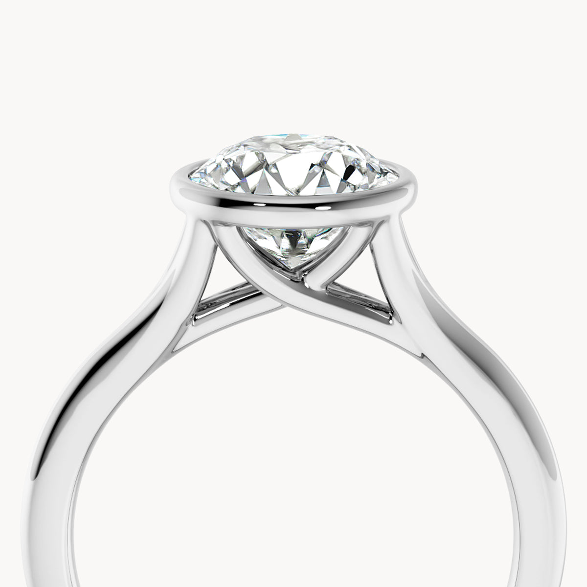 Bezel Verlobungsring Rund