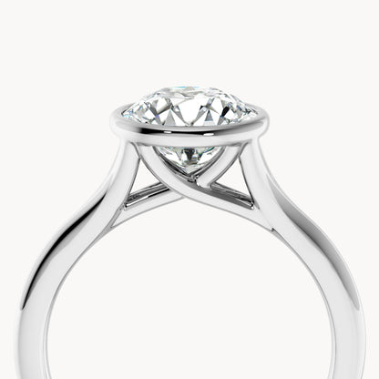 Bezel Verlobungsring Rund