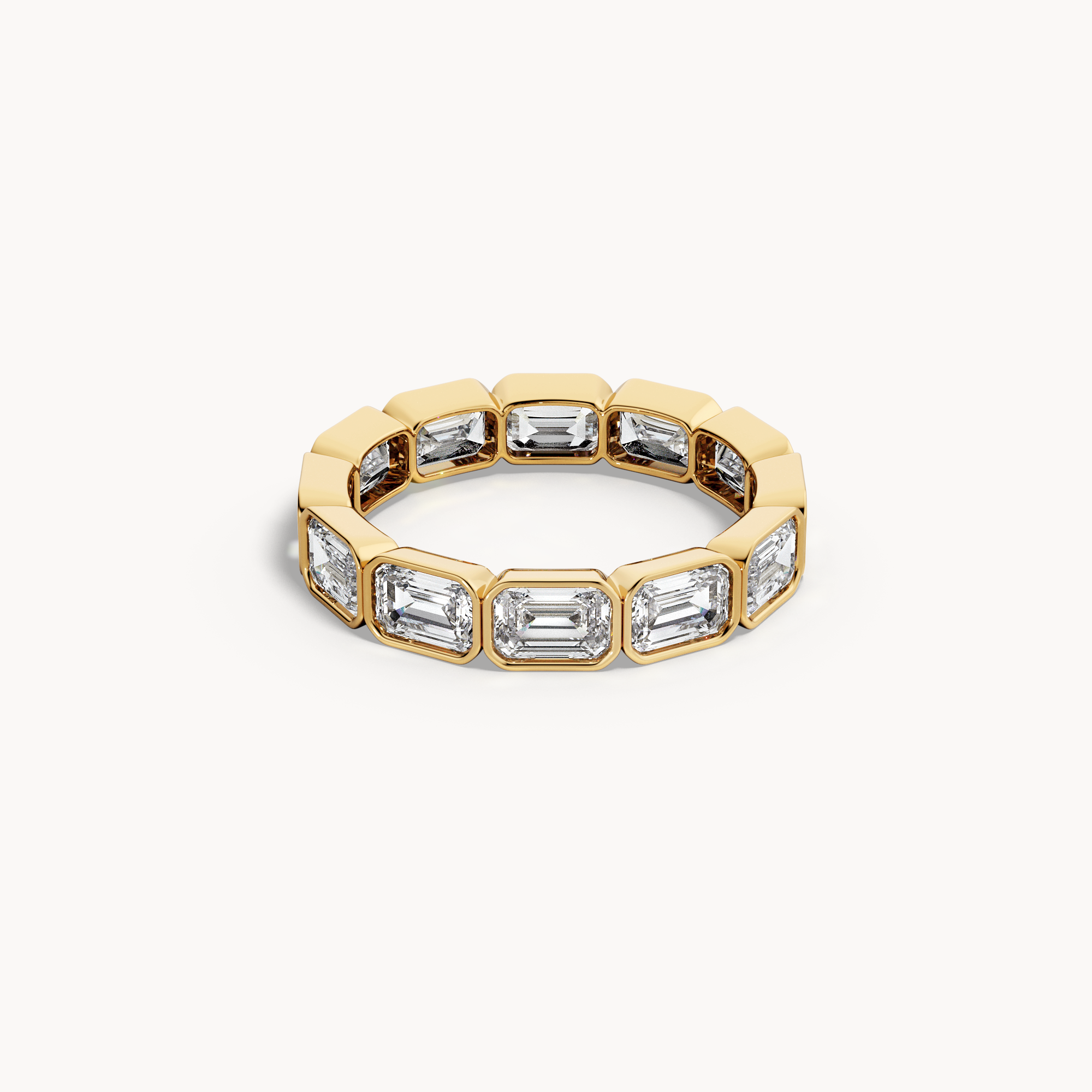 Bezel Emerald Cut Eternity Ring