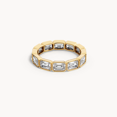 Bezel Smaragd-Schliff Eternity Ring