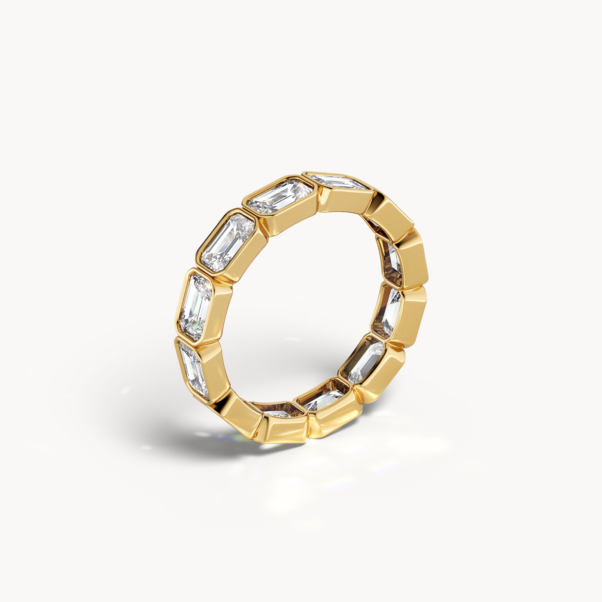 Bezel Emerald Cut Eternity Ring