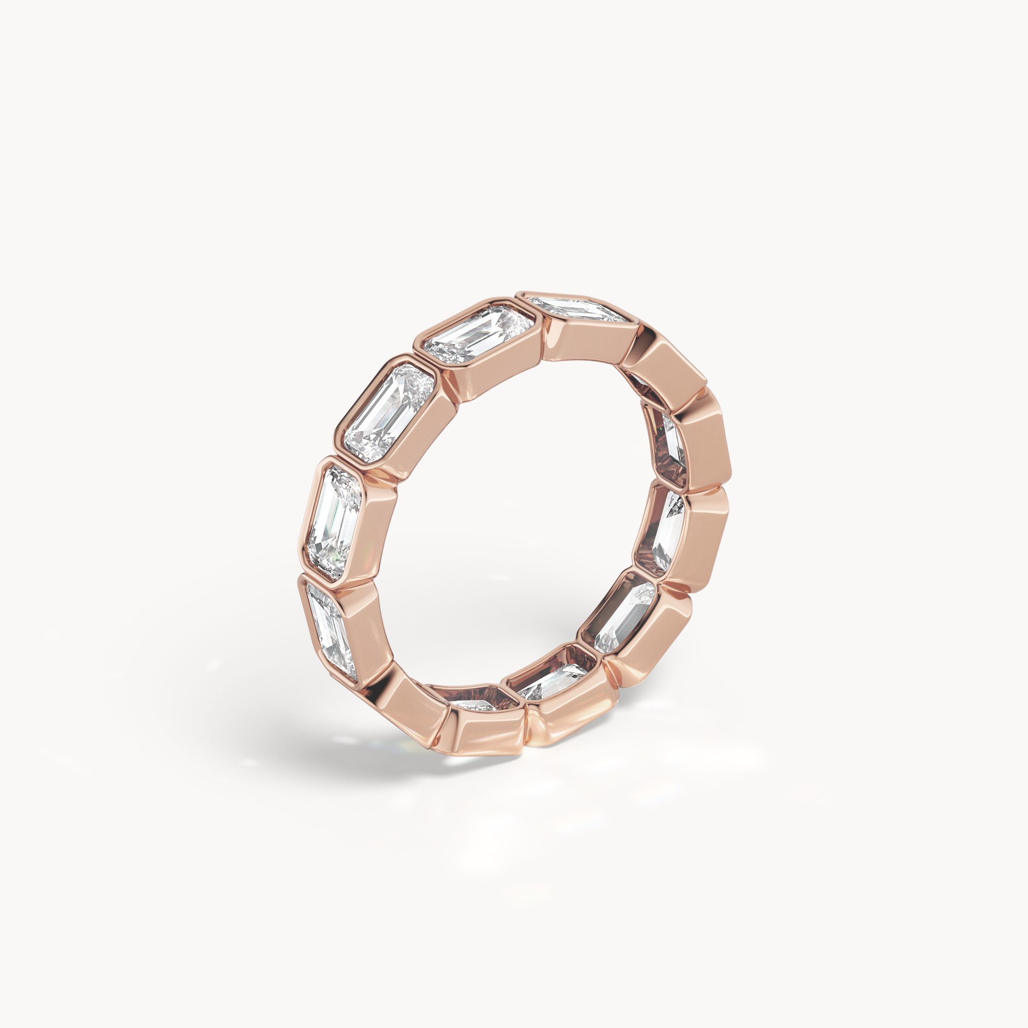 Bezel Emerald Cut Eternity Ring