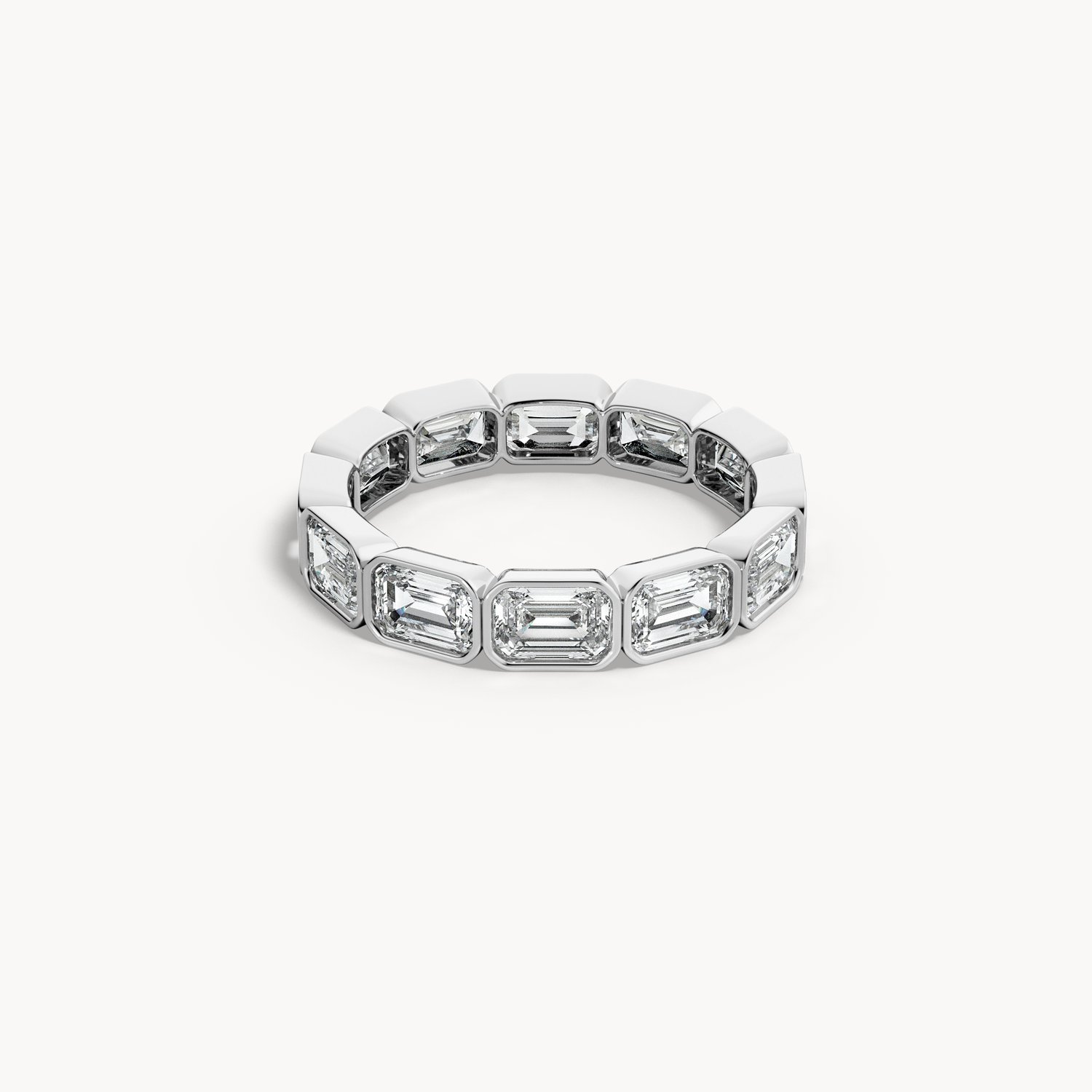 Bezel Emerald Cut Eternity Ring