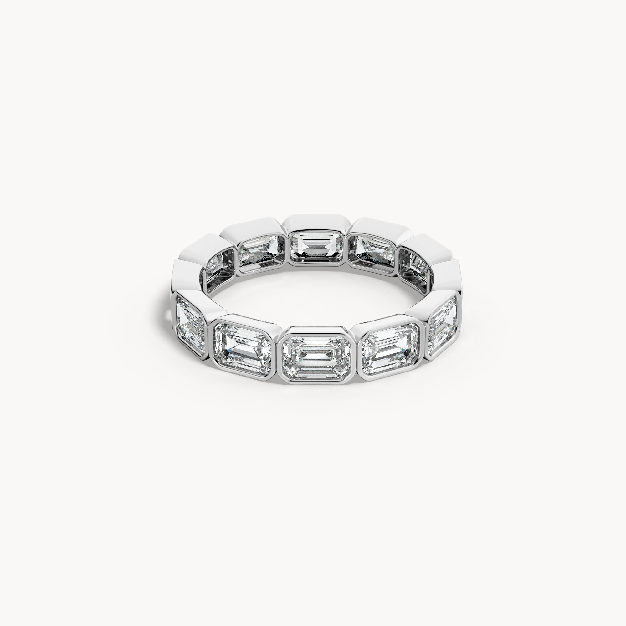 Bezel Emerald Cut Eternity Ring