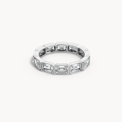 Bezel Emerald Cut Eternity Ring