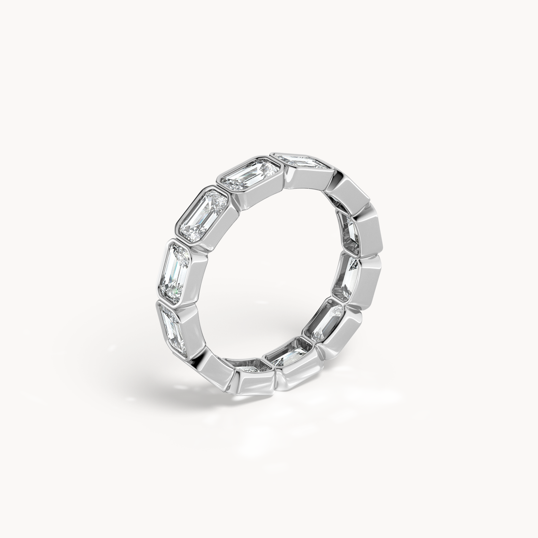 Bezel Emerald Cut Eternity Ring