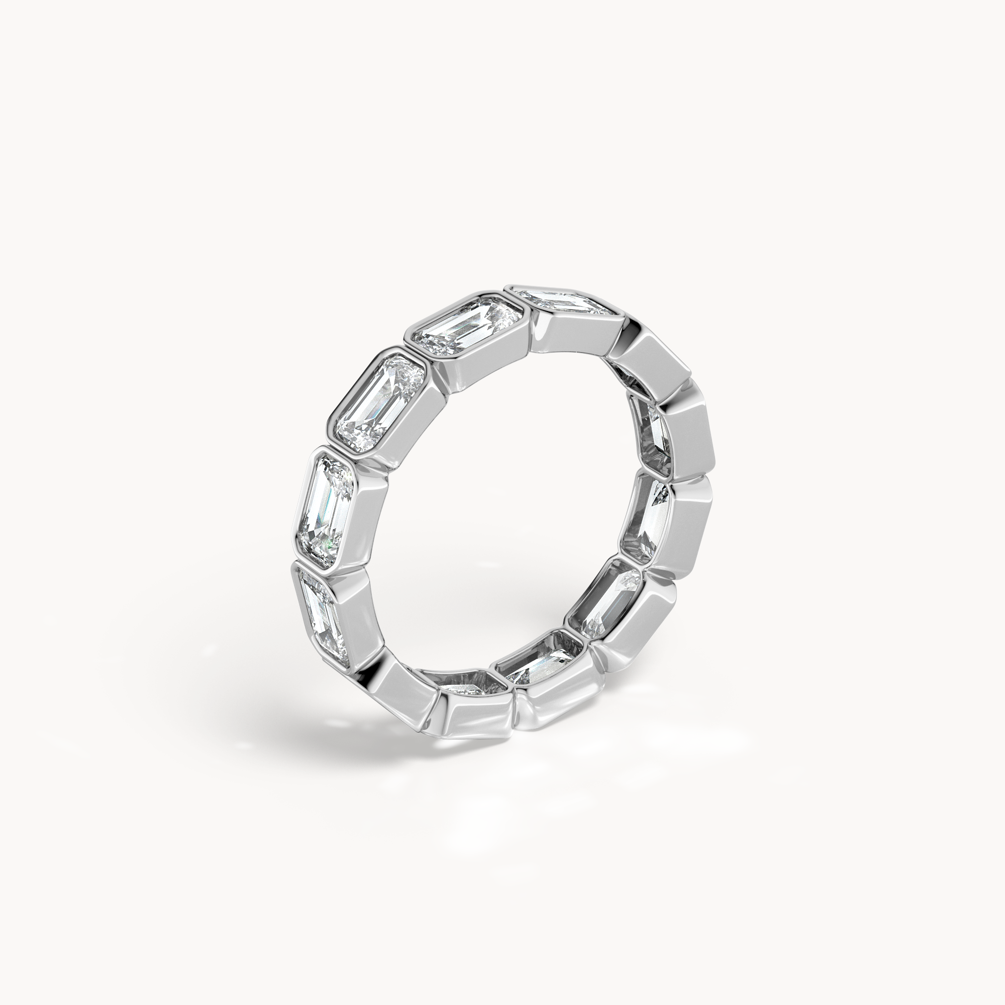 Bezel Emerald Cut Eternity Ring